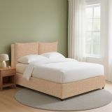 Letto Matrimoniale Beige Sfoderabile Contenitore, Dimensione Materasso 160x200 cm - Davoli