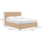 Letto Matrimoniale Beige Sfoderabile Contenitore, Dimensione Materasso 160x200 cm - Frinco