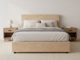 Letto Matrimoniale Beige Sfoderabile Contenitore, Dimensione Materasso 160x200 cm - Frinco