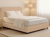 Letto Matrimoniale Beige Sfoderabile Contenitore, Dimensione Materasso 160x200 cm - Lenta