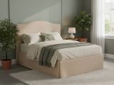 Letto Matrimoniale Beige Sfoderabile Contenitore, Dimensione Materasso 160x200 cm - Orgiano