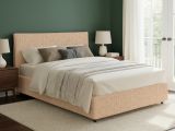 Letto Matrimoniale Beige Sfoderabile Contenitore, Dimensione Materasso 160x200 cm - Peia