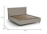 Letto matrimoniale Berta, Letto contenitore con rivestimento in ecopelle, 100% Made in Italy, Apertura frontale, adatto per materasso Cm 160x190, Tortora