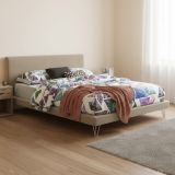 Letto matrimoniale bianco 175x205cm imbottito - Mercede
