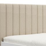 Letto Matrimoniale Bianco Beige Dimensione Materasso 160x200 cm Testiera Imbottita, Imbottito - Byron