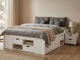 Letto Matrimoniale Bianco Contenitore Dimensione Materasso 140x200 cm, Rete Inclusa - Ravanusa