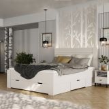 Letto Matrimoniale Bianco Crema Dimensione Materasso 160x200 cm Peso Supportato 200 kg, Matrimoniale - Siwwa