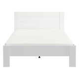 Letto Matrimoniale Bianco Crema Dimensione Materasso 160x200 cm Testata Effetto Dogato, Peso Supportato 200 kg - Siwwa