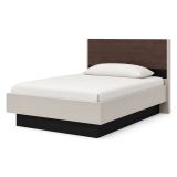 Letto Matrimoniale Bianco Crema Marrone Noce Dimensione Materasso 160x200 cm Peso Supportato 200 kg, Matrimoniale - Takaya