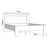 Letto Matrimoniale Bianco Crema Marrone Rovere Dimensione Materasso 160x200 cm Testata Dettaglio Rigato, Peso Supportato 200 kg - Luangp