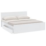 Letto Matrimoniale Bianco Dimensione Materasso 160x200 cm con Cassetto, 2 - Lidati