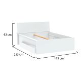Letto Matrimoniale Bianco Dimensione Materasso 160x200 cm con Cassetto, 2 - Lidati