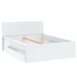 Letto Matrimoniale Bianco Dimensione Materasso 160x200 cm con Cassetto, 2 - Lidati