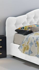 Letto Matrimoniale Bianco Materasso Incluso Sfoderabile, Contenitore Made in Italy - Allik