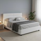 Letto Matrimoniale Bianco Materasso Incluso Sfoderabile, Contenitore Made in Italy - Bedero