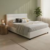 Letto Matrimoniale Bianco Materasso Incluso Sfoderabile, Contenitore Made in Italy - Briatico