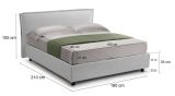 Letto Matrimoniale Bianco Materasso Incluso Sfoderabile, Contenitore Made in Italy - Bruzolo