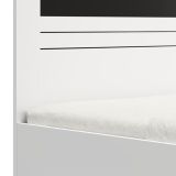 Letto Matrimoniale Bianco Nero Dimensione Materasso 160x200 cm Testata Dettaglio Rigato, Peso Supportato 200 kg - Kabale