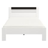 Letto Matrimoniale Bianco Nero Dimensione Materasso 160x200 cm Testata Dettaglio Rigato, Peso Supportato 200 kg - Kabale