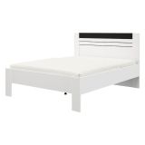 Letto Matrimoniale Bianco Nero Dimensione Materasso 160x200 cm Testata Dettaglio Rigato, Peso Supportato 200 kg - Kabale