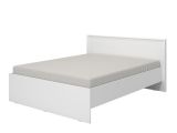 Letto Matrimoniale Bianco Opaco Testiera Dettaglio Geometrico Imbottito, Dimensione Materasso 160x200 cm - Gamalero