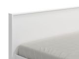 Letto Matrimoniale Bianco Opaco Testiera Dettaglio Geometrico Imbottito, Dimensione Materasso 160x200 cm - Gamalero