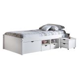 Letto Matrimoniale Bianco Quercia Contenitore Matrimoniale, Sfumatura Colore Struttura Quercia - Cavallo