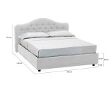 Letto Matrimoniale Bianco Sfoderabile Contenitore, Dimensione Materasso 160x190 cm Made in Italy - Arex