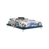 Letto matrimoniale blu 170x205cm sfoderabile - Arbatrax