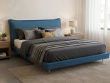 Letto matrimoniale blu 180x210cm imbottito - Arcore