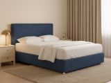 Letto Matrimoniale blu Sfoderabile Contenitore, Dimensione Materasso 160x190 cm - Fasanella
