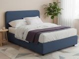 Letto Matrimoniale blu Sfoderabile Contenitore, Dimensione Materasso 160x190 cm - Issime