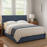 Letto Matrimoniale blu Sfoderabile Contenitore, Dimensione Materasso 160x190 cm - Lioni