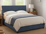 Letto Matrimoniale blu Sfoderabile Contenitore, Dimensione Materasso 160x190 cm - Lioni