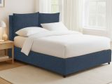 Letto Matrimoniale blu Sfoderabile Contenitore, Dimensione Materasso 160x190 cm - Riesi