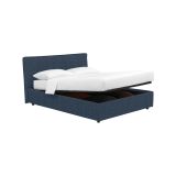 Letto Matrimoniale blu Sfoderabile Contenitore, Dimensione Materasso 160x190 cm - Soliera