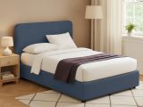 Letto Matrimoniale blu Sfoderabile Contenitore, Dimensione Materasso 160x200 cm - Argentina