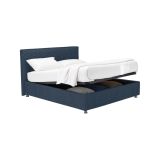Letto Matrimoniale blu Sfoderabile Contenitore, Dimensione Materasso 160x200 cm - Lenta