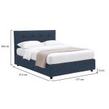 Letto Matrimoniale blu Sfoderabile Contenitore, Dimensione Materasso 160x200 cm - Melilli