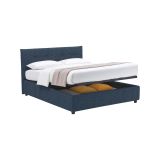 Letto Matrimoniale blu Sfoderabile Contenitore, Dimensione Materasso 160x200 cm - Melilli