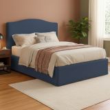 Letto Matrimoniale blu Sfoderabile Contenitore, Dimensione Materasso 160x200 cm - Orgiano