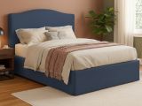 Letto Matrimoniale blu Sfoderabile Contenitore, Dimensione Materasso 160x200 cm - Orgiano