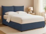 Letto Matrimoniale blu Sfoderabile Contenitore, Dimensione Materasso 160x200 cm - Orino
