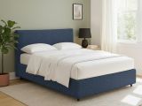 Letto Matrimoniale blu Sfoderabile Contenitore, Dimensione Materasso 160x200 cm - Peia