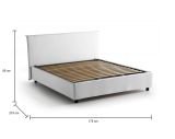 Letto matrimoniale Bonella, Letto contenitore con rivestimento in tessuto, 100% Made in Italy, Apertura frontale, adatto per materasso Cm 160x200, Bianco