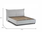 Letto matrimoniale Brunetta, Letto contenitore con rivestimento in tessuto, 100% Made in Italy, Apertura frontale, adatto per materasso Cm 160x190, Bianco