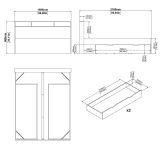 Letto matrimoniale Capucine, Sommier per camera da letto, Giroletto per stanza, Struttura porta materasso, 216x170 h97 cm, Rovere e Bianco
