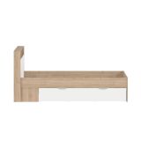 Letto matrimoniale Capucine, Sommier per camera da letto, Giroletto per stanza, Struttura porta materasso, 216x170 h97 cm, Rovere e Bianco