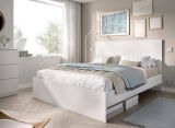 Letto matrimoniale Casale, Sommier per camera da letto, Giroletto per stanza, Struttura porta materasso, 166x205 h100 cm, Bianco