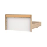 Letto matrimoniale Charlene, Sommier per camera da letto, Giroletto per stanza, Struttura porta materasso, 216x170 h1 cm, Rovere e Bianco